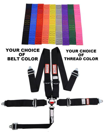 Custom thread stitch &amp; belt color 3&#034; cam lock 5 point floor racing harness