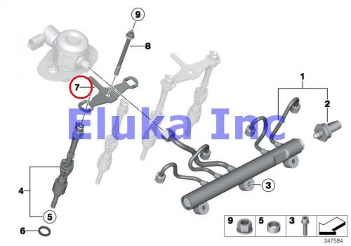 Bmw genuine high-pressure rail/injector/bracket bracket injector f01n f02n f06 f