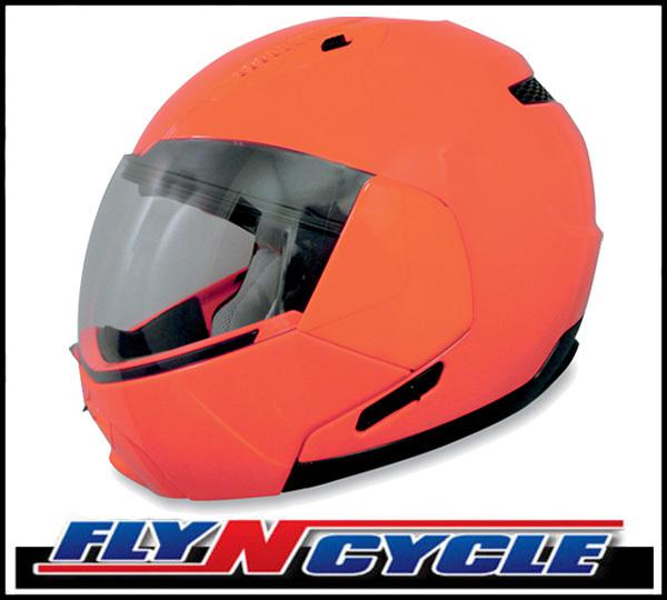 Afx fx-140 modular safety orange large motorcycle flip-up helmet lrg lg