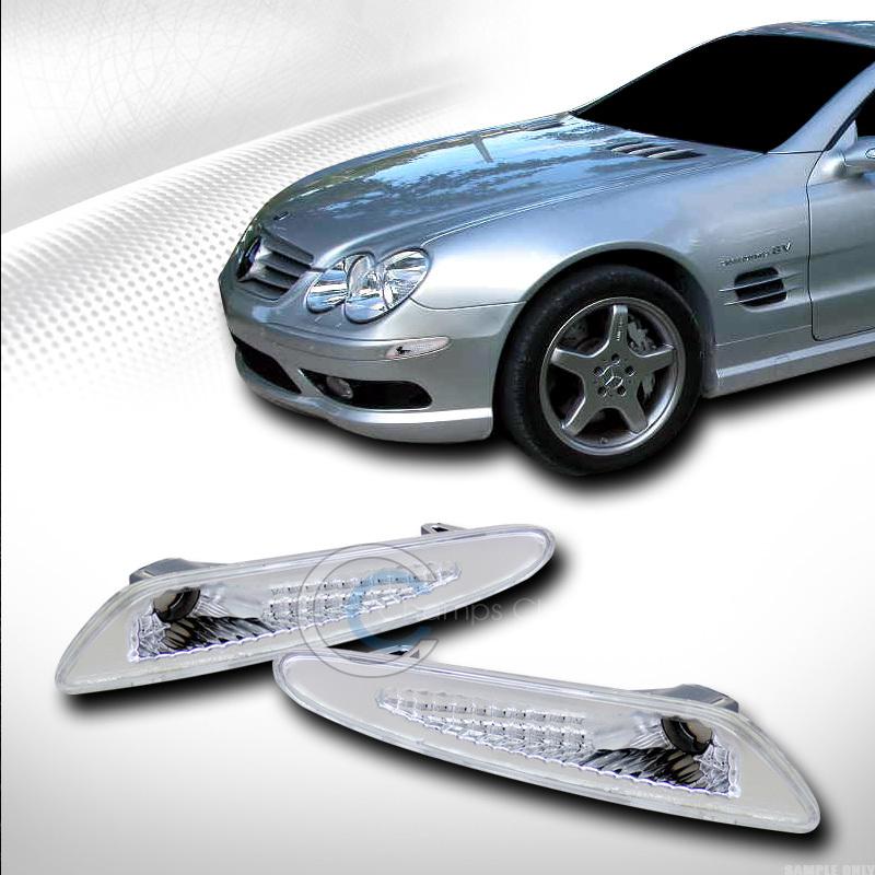 Depo chrome clear parking bumper side marker lights 03-06 mercedes r230 sl-class