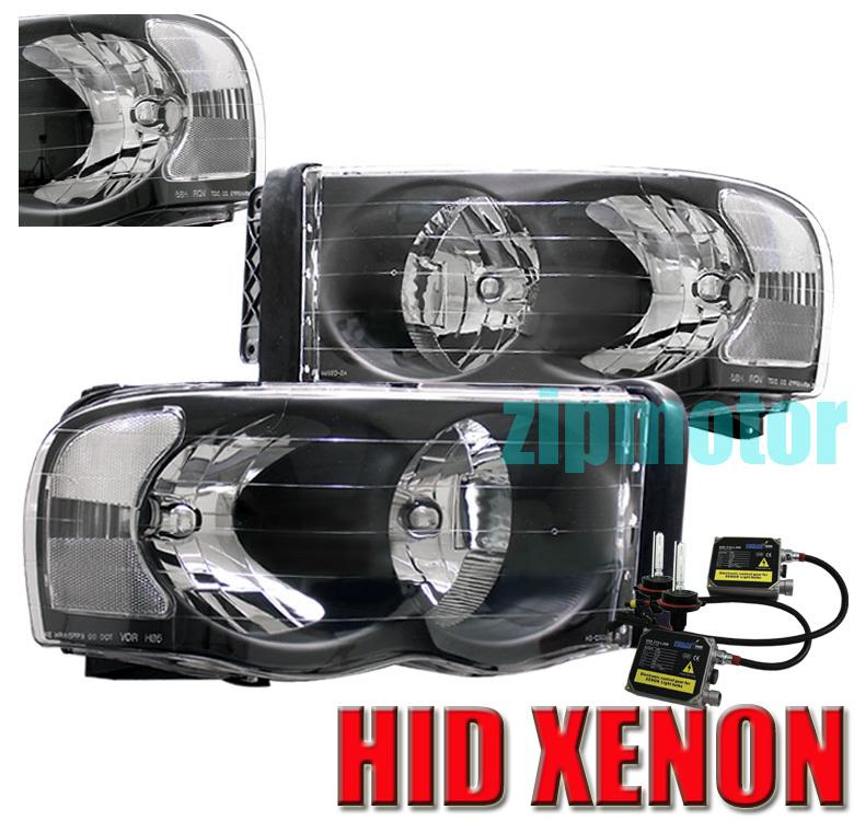 02 03 04 05 dodge ram 1500 2500 3500 headlight bk w/hid