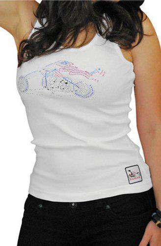 Bikachik womens proud to be an american tank white xl/x-large