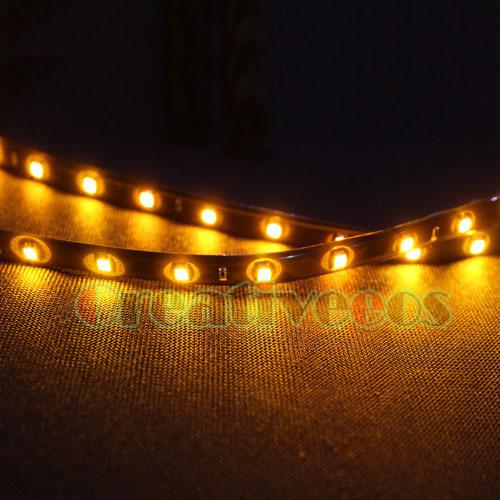 2* 30cm 1210 smd 15leds 12v car waterproof flexible led strip light orange/amber