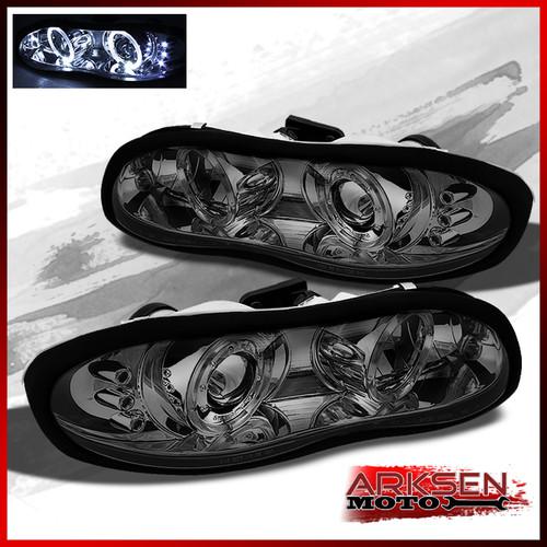 Smoked 98-02 chevy camaro dual halo projector led headlights lamp left+right set