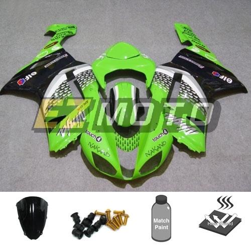 Bodywork fairing pack w/ windscreen & bolts for kawasaki ninja zx6r 2007 2008 ac