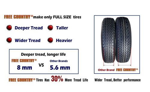 Clearance! 2pc st205/75r15 trailer tires free country 10pr radial heavy duty