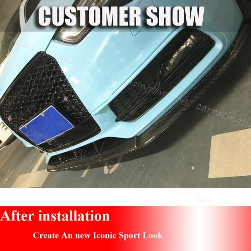 Real carbon fiber front bumper lip spoiler splitters for audi a5 sline s5 12-16