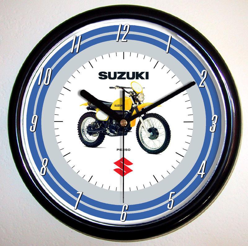 Suzuki pe250 motorcycle wall clock 1977 1978 1979 pe-250