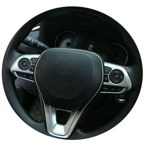 Chrome car steering wheel button tool kit cover trim for toyota rav4 2019-2023