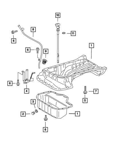 Genuine mopar oil pan upper 68013877aa