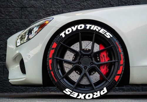 Toyotires proxes &amp; strip permanent tire lettering stickers 1.25&#034; 8 x letters