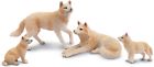 Toymany 8pcs wolf figures forest animals toy figurines - plastic jungle zoo for