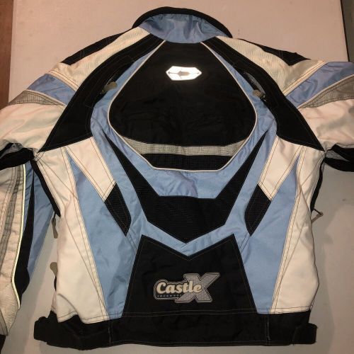 Castle x hygear suspension snowmobile racing jacket baby blue size small womens