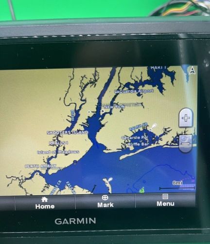 Garmin 741xs gpsmap touchscreen mfd w power cable , w/ tm150m xducer + more