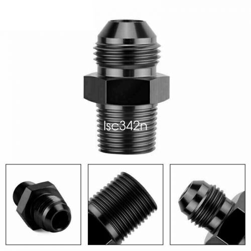 4x 1/4 npt to 6an adapter straight pipe thread to 6 an flare fitting black