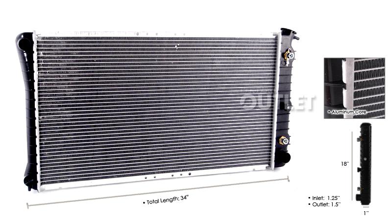 95 96 buick park ave radiator gm3010123 fits lci 52468359 3.8l v6 auto toc 1202