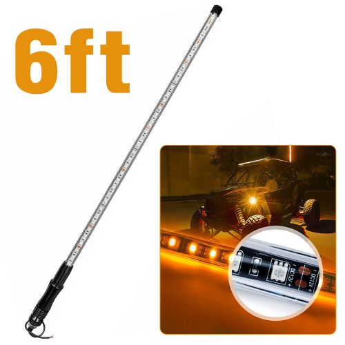 6ft rgb led lighted antenna light whip flag pole for atv utv rzr off 20 colors