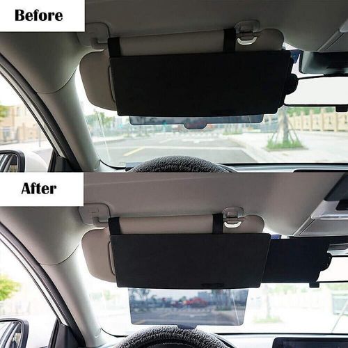 Black anti glare windshield car visor extender sunshade blocker accessories new