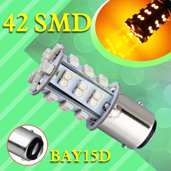 1157 bay15d 42 smd amber yellow tail brake corner parking 42 led car light bulb