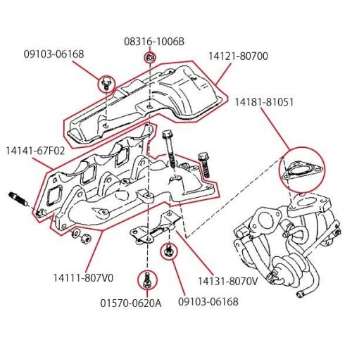 Suzuki ja11 jimny exhaust manifold set