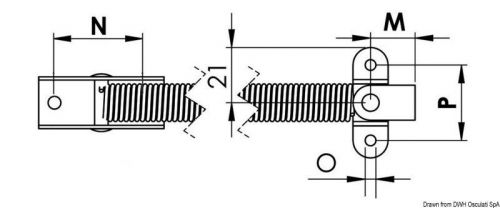 Osculati stainless steel hatch stay 220mm c