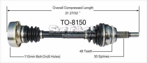 Sur track to-8150 cv half-shaft assembly-new cv axle shaft