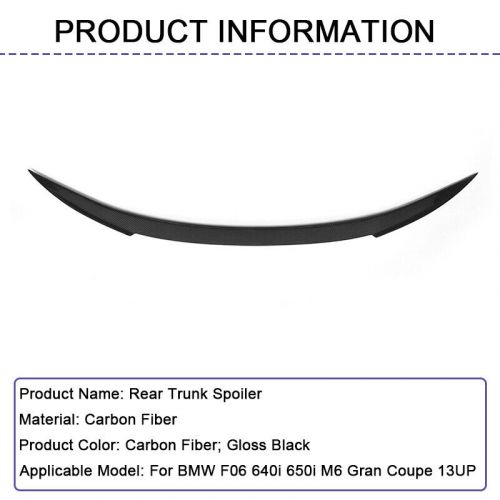 For bmw f06 640i 650i m6 gran coupe 13up real carbon rear trunk spoiler lip wing