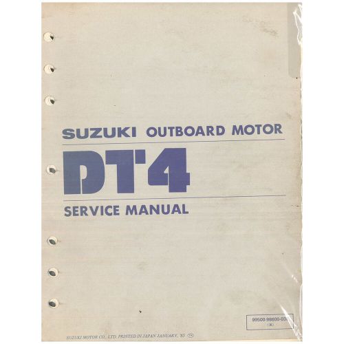 Suzuki outboard marine 1988 dt8c/9.9c supplementary service manual