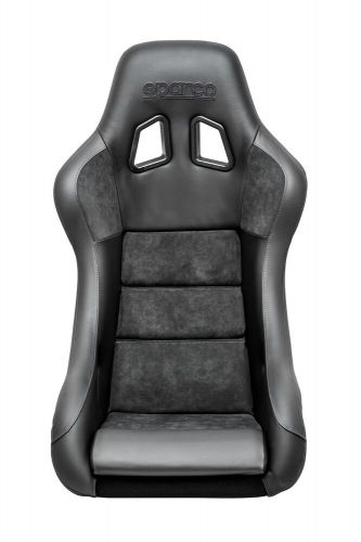 Sparco qrt-c performance carbon seat black leather and alcantara w/ grey stitch