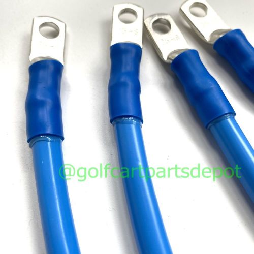 Set of 13 - 4 awg hd golf cart battery cable  blue txt e-z-go set