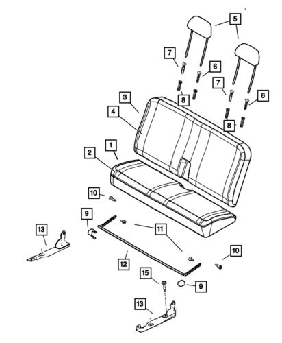 Genuine mopar rear seat mount bracket right 5135570aa