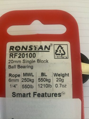 New* ronstan series 20mm ball bearing block - single rf20100 *us seller*