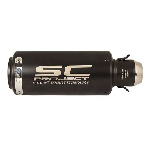 Silencer exhaust with silver strip universal fitting (black) latest 2024