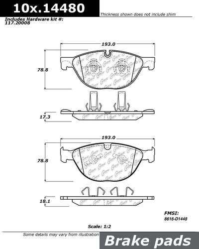 Centric 104.14480 brake pad or shoe, front