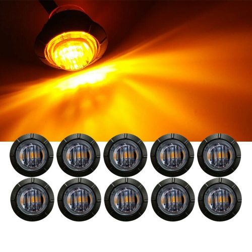 3/4&#034; 12v lights smoked marker truck led trailer round bullet light side amber