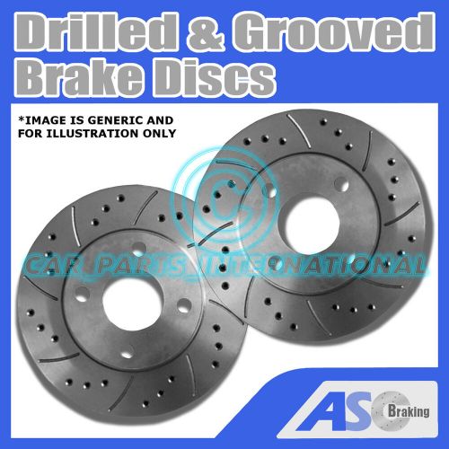 2x drilled and grooved 4 stud 266mm vented eo quality brake discs(pair) d_g_2136