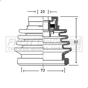 Cv joint boot fcb2688 first line c.v. driveshaft gaiter top quality guaranteed