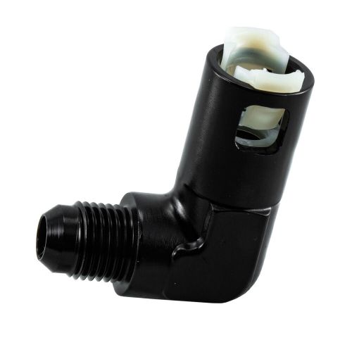 Asi -6an 90° fuel adapter fitting to 5/16 gm quick connect clip female anodized