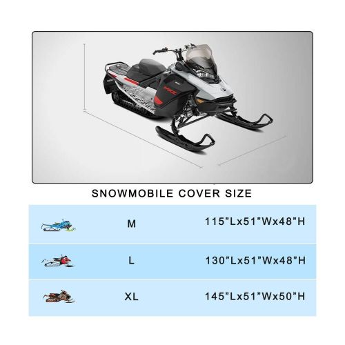 Yoyow universal snowmobile cover，420d waterproof heavy duty sled ski cove