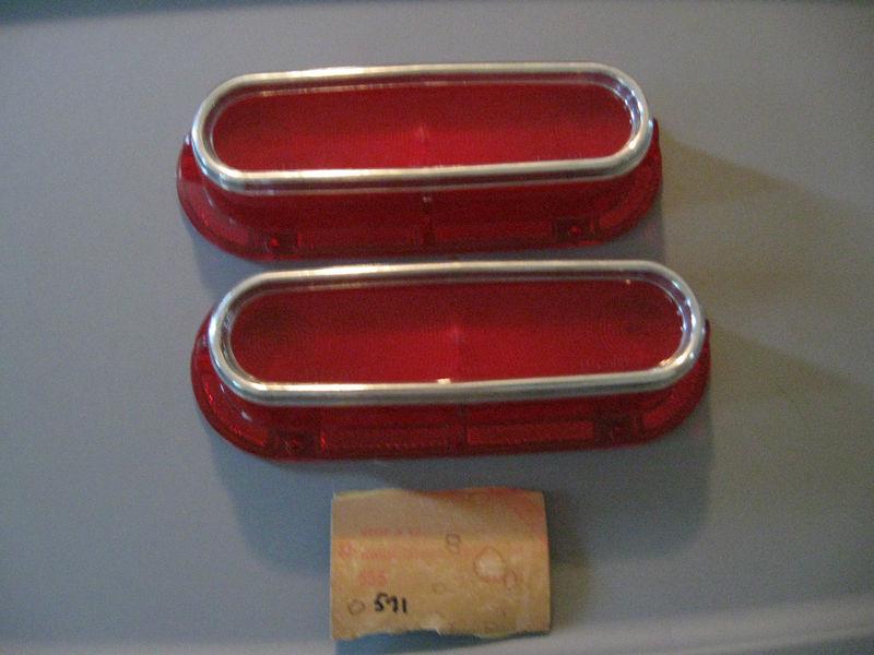 1961 pontiac catalina & ventura tail light lenses. pair! glo-brite