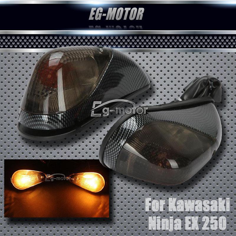 Carbon led smoke mount aero turn signals for kawasaki ninja ex 250 250r 88-13