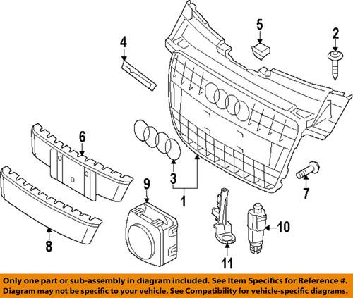 Audi oem 8k0853651vmz front bumper & grille-center grille