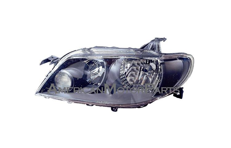 Driver replacement headlight w/ black metal coat bezel mazda protege 5 5dr