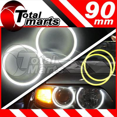 2x 90mm white 106 led smd angel eyes cob head light halo rings bmw style ac493