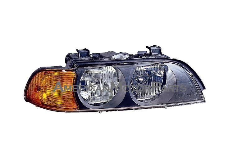 Passenger side replacement headlight halogen type 97-98 march bmw e39 5 series