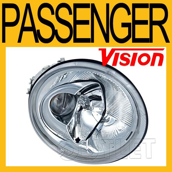 98-05 vw new beetle passenger side head light lamp halogen right replacement r/h