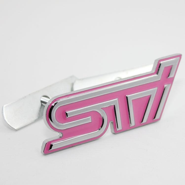 Metal sti front logo emblem sport grille grill badge emblem tuning for subaru