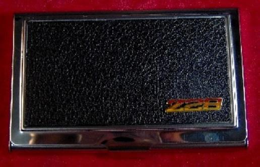 Z/28 camaro - stainless steel & leather business card case