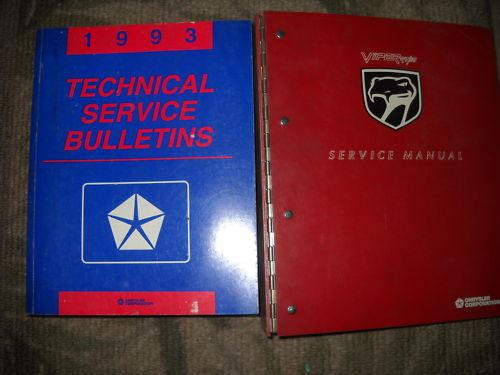 1993 dodge viper coupe roadster service shop repair manual set w tech bulletins