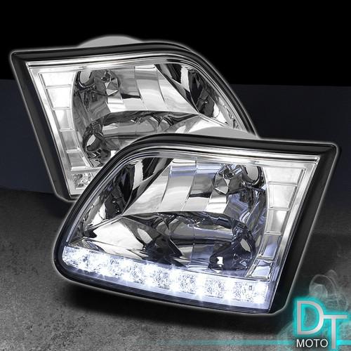 97-03 f150 97-02 expedition led chrome headlights headlamps head lights l+r pair